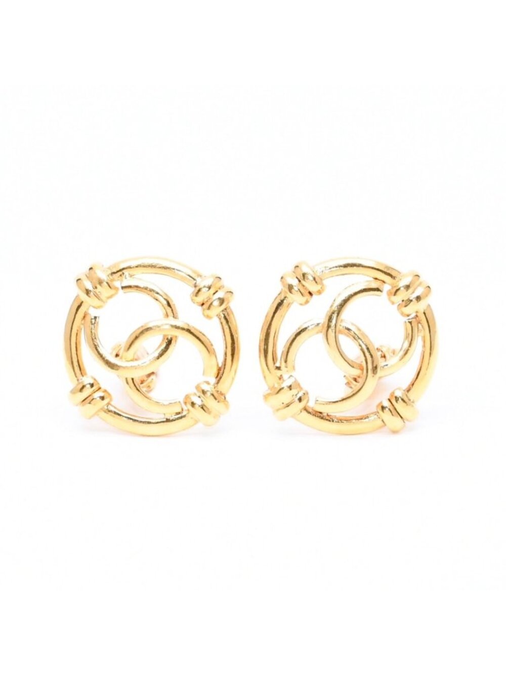 Chanel Earrings CC Logo 93 Gold